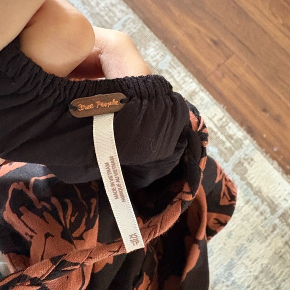 Free People Black and Brown Floral Blouse - Picture 1 of 2